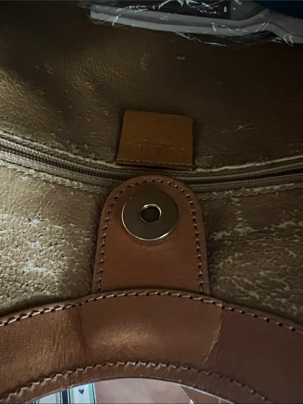 Celine Brown & Tan Monogram Canvas Shoulder Bag - Picture 8 of 8